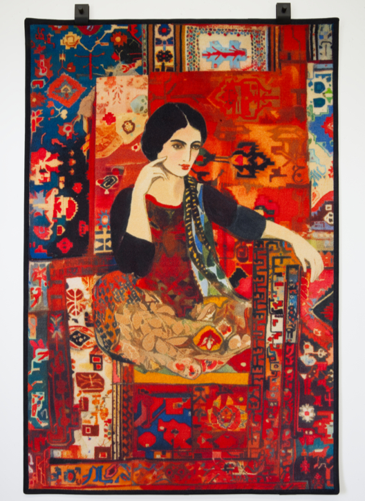 Textile piece Layla by Seyed Alavi, a fine inkjet-printed rug blending poetry, beauty, and digital craftsmanship inspired by Persian romantic traditions.