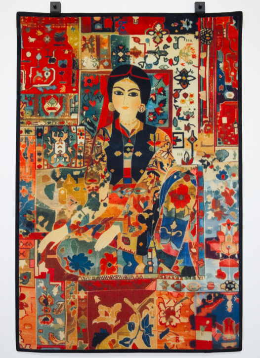Textile piece Layla by Seyed Alavi, a fine inkjet-printed rug blending poetry, beauty, and digital craftsmanship inspired by Persian romantic traditions.
