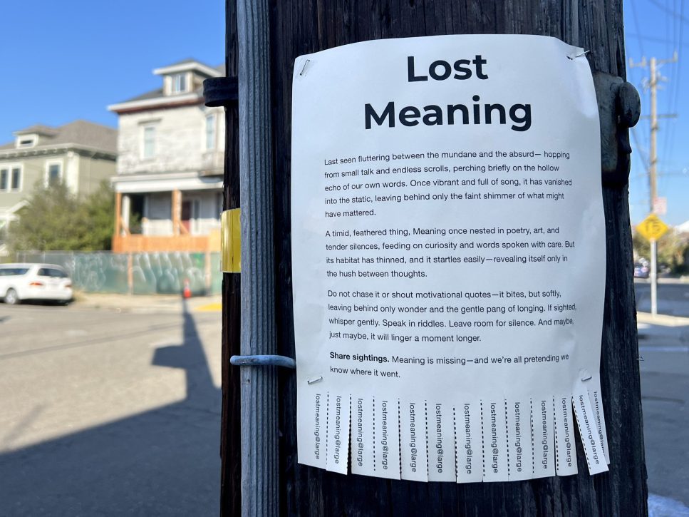 lostmeaning Installation view of Lost Meaning by Seyed Alavi, a conceptual work exploring language, absence, and the search for meaning in contemporary culture.