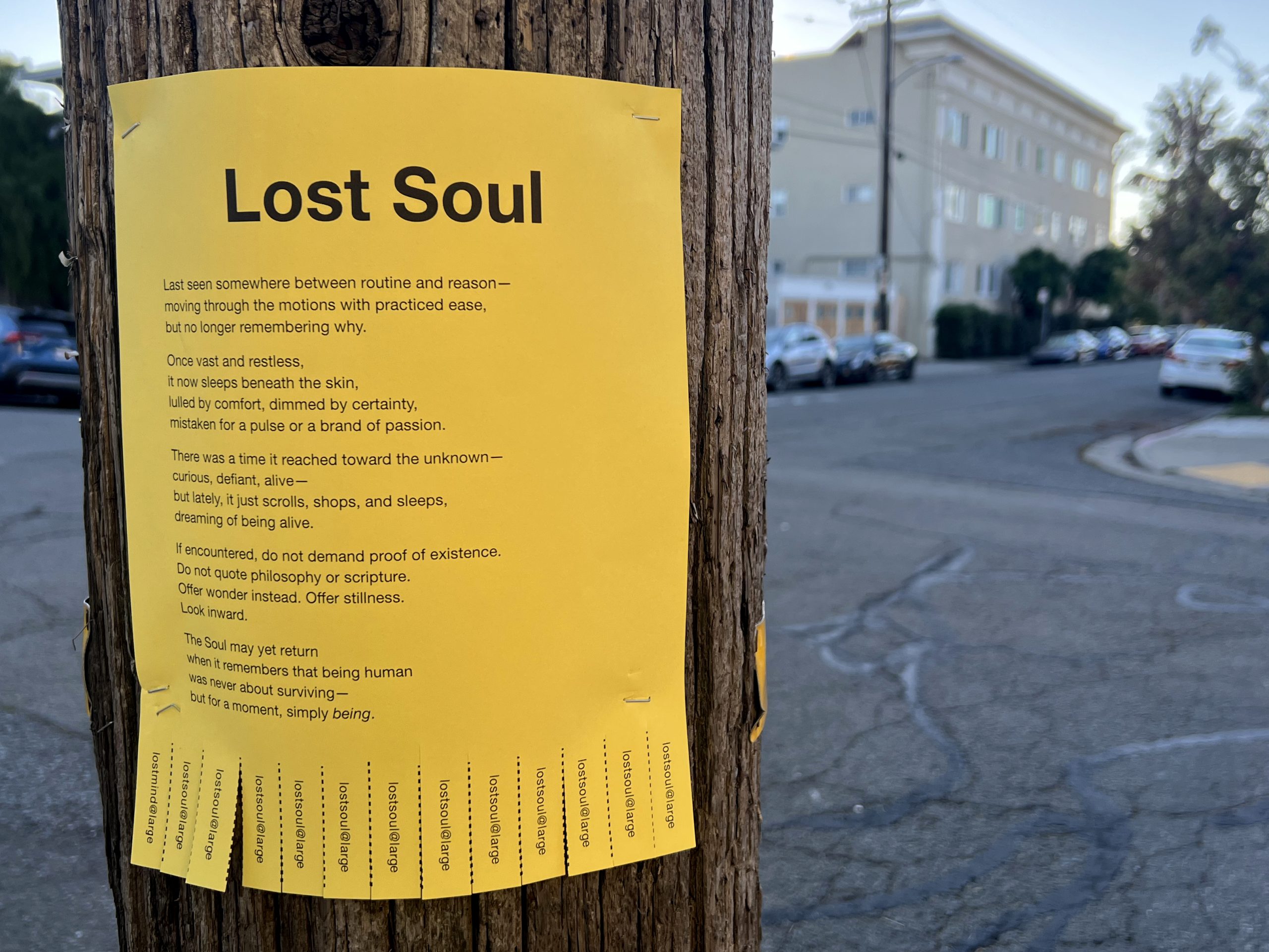 lostsoul Lost Soul — poetic flyer artwork meditating on absence and inner quiet